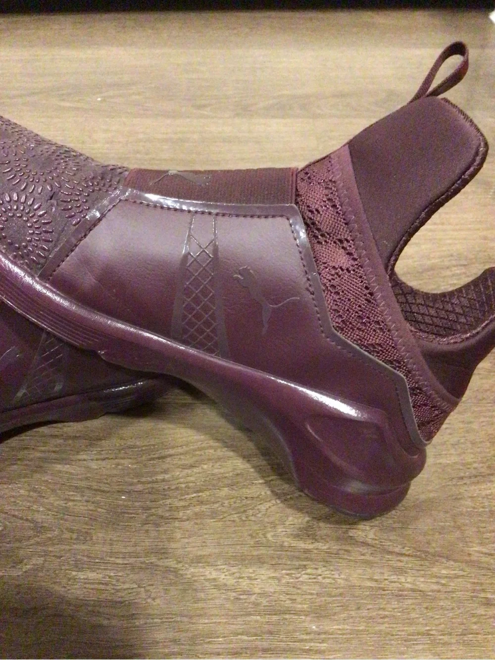 Puma X Rihanna Women's Maroon High-Top Slip-On Sneakers
